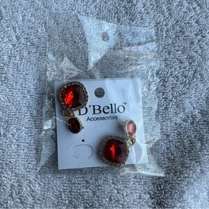 Red Crystal Drop Statement Earrings